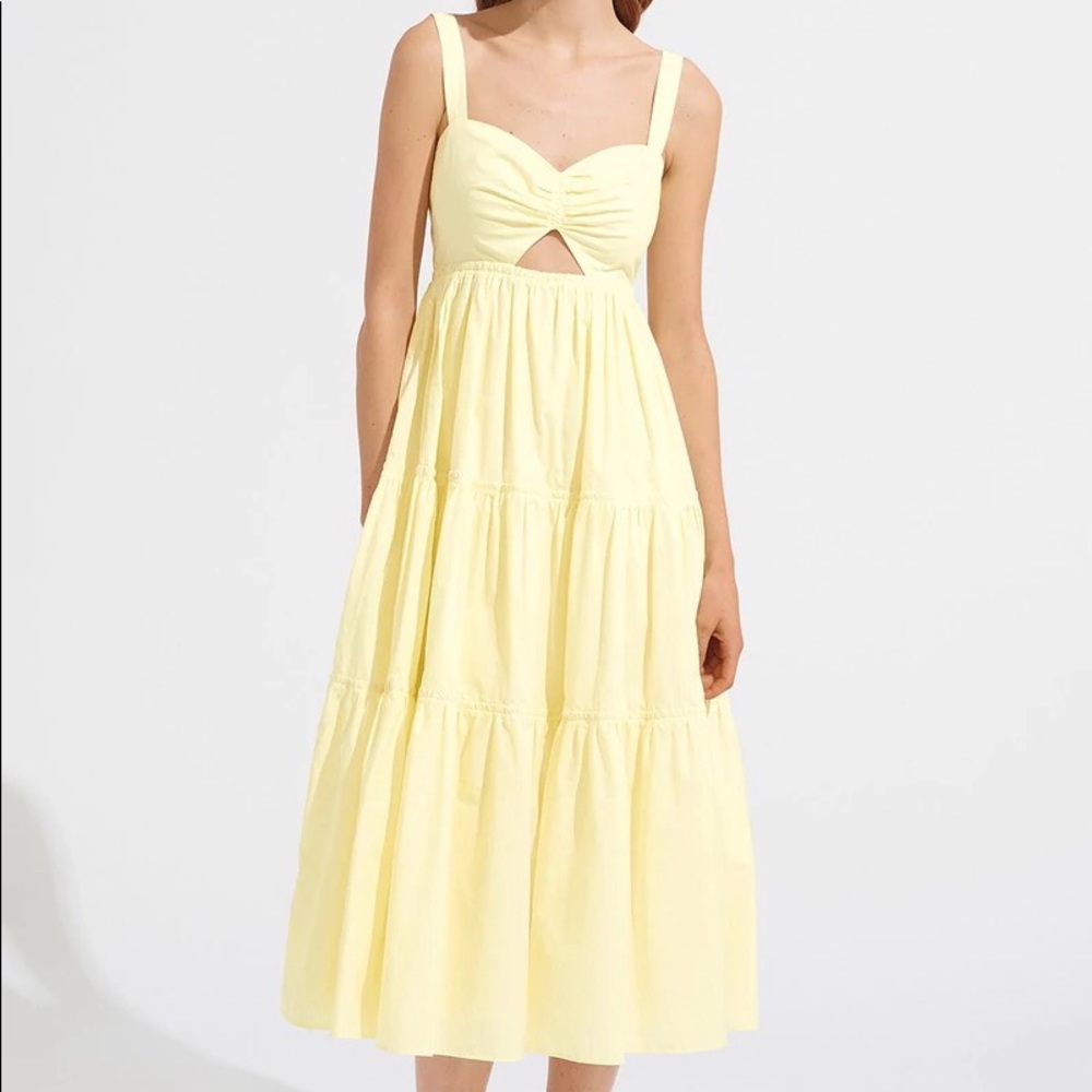 STEELE The Label Clarrie dress in lemon yellow hue.